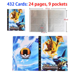 Pokemon Cards Album 9 Pocket Pokemon 432 Card Album Display Holder Book Cards Collections book Binder PokéMon Cards Binder T1H0 240/432 Pcs Collections Folder Anime Game PokéMon Cards Binder Card sleeves File PVC Waterproof Hard Cover 游戏卡 卡册