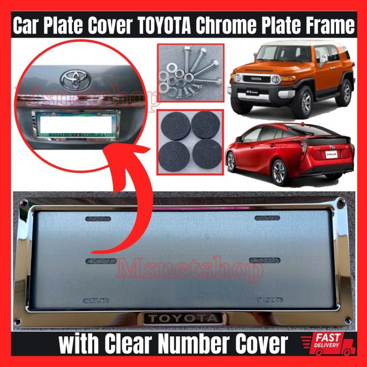 TOYOTA Car Plate Cover Deflector Chrome Plate License Frame Cover with