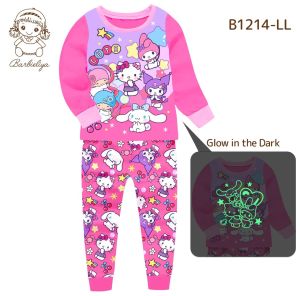 Barbieliya Pyjamas Pajamas Dress KUROMI MELODY SPIDER B1252 B1254 B01256 B1260 B1261 B1263 B1214 B1208 B1169 B1173 B1213 B1217 B1182 B1184 B1187Glow in Dark Girl Boy Kid Kids Night Wear Nightwear Baju Tidur Tidor Gaun Kanak Budak Perempuan Lelaki