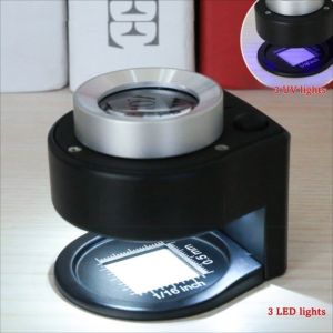 MUMU 30X Hai Lớp Kính lúp Khung  loại. Nhẹ Kính lúp đọc sách Di động Thiết kế cân gấp Kính lúp cầm tay Dùng để kiểm tra tiền xu.