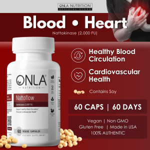 ONLA Nattoflow | Nattokinase Supplement for Blood Circulation & Heart Health (60 caps Exp Mar 28)