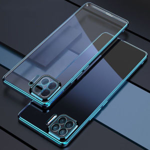 Casing For OPPO A93 4G / F17 / F17 Pro / Reno 4F / Reno 4 Lite Luxury Electroplating Transparent Soft TPU Phone Case Clear Back Cover