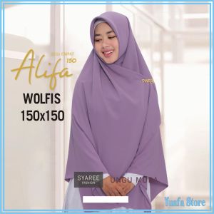 Jilbab SEGIEMPAT 150 x 150 wolfis segi empat hijab kerudung khimar yuafa