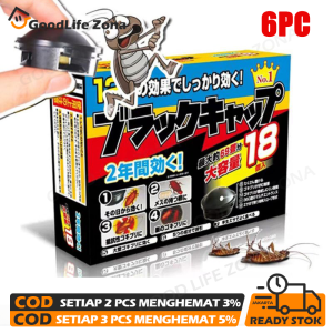 【6PCS】Racun Kecoa Super Ampuh Mati Di Tempat/Obat Pembasmi Kecoa racun kecoa anti kecoa /Earth Black Cap/Burakku Kappu Japan /Perangkap Kecoa/penghilang kecoa/Perangkap kecoak/Racun Kecoa Ampuh/Racun Pembasmi Kecoa/Racun Pembasmi Serangga/racun kecoa
