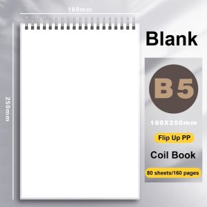 WORKWELL A6 A5 B5 A4 Coil Notebook/Spring Notebook/Thickened Double Coil Notepad Planner/Transparent PP Cover/Grid Blank