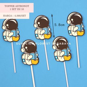 SFS - [1 SET ISI 10] TOPPER KERTAS ASTRONOT HIASAN KUE TART CUPCAKE TANCAPAN KERTAS MOON BULAN BINTANG PLANET ROKET ROCKET LUAR ANGKASA CAKE TOPPER BOCIL BIRTHDAY BOY CAKE DECORATION DEKORASI KUE ULANG TAHUN ULTAH BIRTHDAY TART ANAK SURABAYA