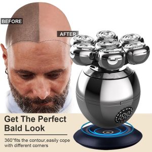 Mens shaving set wet and dry dual-purpose electric shaver beard trimmer electric razor rechargeable head shaver LCD display screen