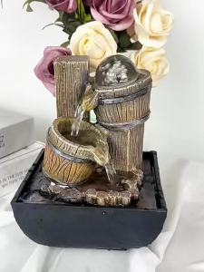 Circulating Water Flow Ornament Small Living Room Vintage Decoration Office Desktop Feng Shui Ball Wealth-Attracting Fountain Water Feature