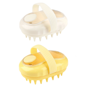 Scalp Massage Brush With Constructed In Shampoo Dispenser Double Use Exfoliator For Dry Wet Hair Ergonomic Grip Permanent ABS+PS Bath Addition