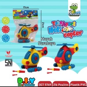 DIY Terbaru Karakter Helikopter Yang Keren OCT 5749 | Mainan Anak Bongkar Pasang Heli Assembly| Bongkar Pasang Helikopter Untuk Edukasi Anak | Mainan Anak Murah Meriah Dan Bagus Kemasan Kantong Bahan Plastik Tebal