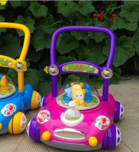 Ro-An Baby Toddler Starter Walker Car Trolley Anti-Rollover Adjustable Speed 7~24 Months Learner Baby Mini Push Car Baby Walker With Wheels With Lights Car Pushcart