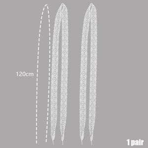 ยืดหยุ่นกลวงลูกไม้เชือกผูกรองเท้าลายดอกไม้ผู้หญิงหญิงสาวสไตล์บัลเล่ต์หวานรองเท้าผ้าใบรองเท้ารองเท้าเด็กประดับโบว์อุปกรณ์เชือกรองเท้า