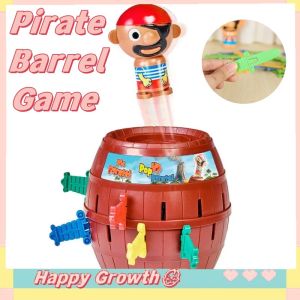 🎊Malaysia Stock🎊Cute Pirate Barrel Toy Bucket Kids Fun Pop Up Jumping Pirate From Barrel Board Game Coin Bank