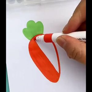 Cartoon acrylic marker pen primary school art special watercolor pen opaque and stackable brush non-toxic and washable for children