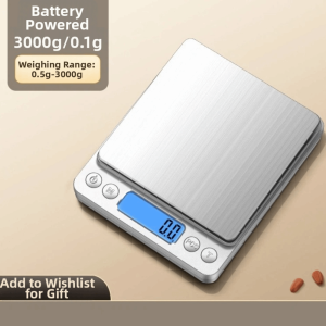 TANTUANG Thép không gỉ Cân nhà bếp điện tử Dung tích 3000g Màn hình LCD Cân trang sức di động Độ chính xác cao Độ chính xác 0.1g Cân đo lường làm bánh Đối với nguyên liệu nấu ăn