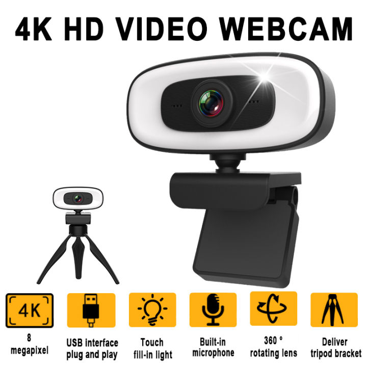 Mini 4K Webcam USB Computer 2K Webcam For PC Laptops Live Streaming ...