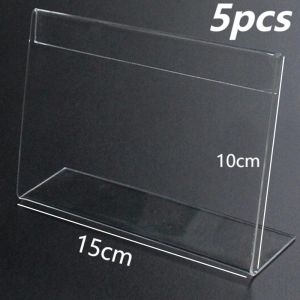 20pcs L Shaped Display Stand Acrylic Sign Holder Transparent Table Top Price Card Tag Stand Rack