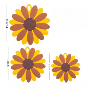 Sunflower Table Mat Flower Heat-Reistant PVC Coaster Non-Slip Heat Insulation Cup Mat Pot Mat Dining Table Cushion