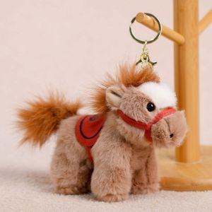 Cute Horse Pony Keychain Soft Fluffy Plush Toy Kids New Year Celebration Plush Toy Pendant