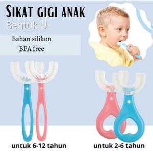 ( BISA COD ) Sikat Gigi Anak Bentuk U Bahan Silikon Training Toothbrush Tooth