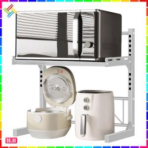 2/3 Tier Expandable Microwave Rack Multi-Function Extendable Microwave Stand Over Microwave Shelf for Kitchen Countertop