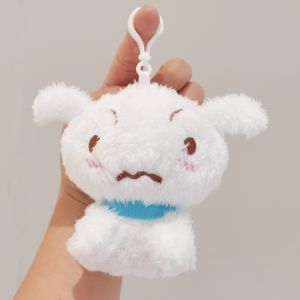Kawaii Crayon Shin-chan Nohara Shiro White Dog Q-Version Anime Character Keychain Plush Doll Backpack Pendant Girl Boy Birthday Gift