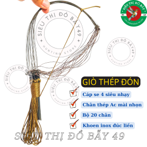 Giò gà rừng chân thép cáp se 4 bộ 20 chân khoen inox đúc