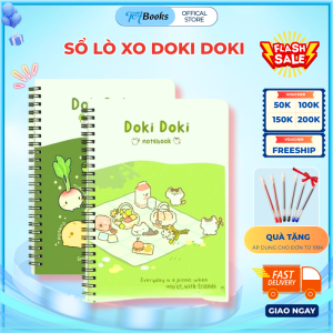 Vở_Sổ Lò Xo A4 200 trang DOKI DOKI cute dùng cho học sinh sinh viên tiện lợi