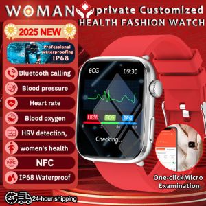 2025 New Private customized style Smat Watch WomenHRV+PPG Blood Pressure AI Body Analysis Female Health Smarwatch HD Voice call