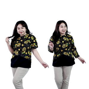 Atasan Batik Blouse Big Size Wanita Lengkap L-XL-2L-3L-4L-5L-6L-7L Model Blus Jumbo Seragam Batik / Atasan Batik Bigsize Formal / Blus Batik Kerja Jumbo Kantor Wanita Bahan Katun / Pakaian Batik Kekinian Formal Wanita LD 140 / Blouse Batik Model Terbaru