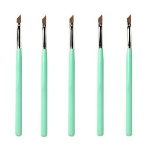 LUXURYLYN Large Arc Outline French Manicure Brushes Oblique French Tips Half-Moon Shape Nail Art Tools French Crescent Pens Silver Black Handle Brushes Nail Art