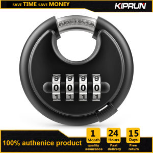 KIPRUN 4 Digit Combination Lock 70mm Heavy Duty Code Lock With Hardened Steel Shackle Combo Lock Zinc Alloy Waterproof Round Combination Padlock