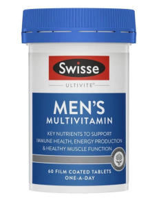 Swisse Ultivite Mens Multivitamin 60 Tablets Vitamin & Mineral Supplement for Men Energy Immune & Muscle Support One-A-Day