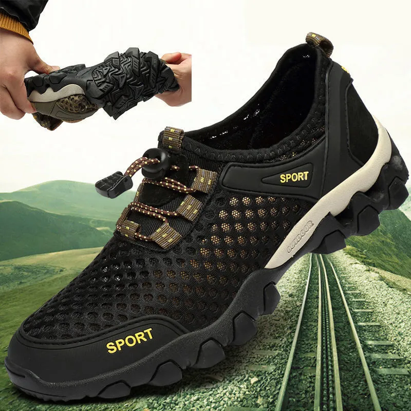 Sunshine Outdoor Hiking Shoes Mens Summer Men Casual Sneakers Breathable  Mesh Shoes Mens Non-Slip Climbing Trekking Shoes