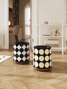 FFBH Trash Can Double Layer Large Trash Bin Living Room Modern Wastebasket Bedroom Kitchen Litter Bins Retro Garbage Bin Cleaning 5Y6Z3