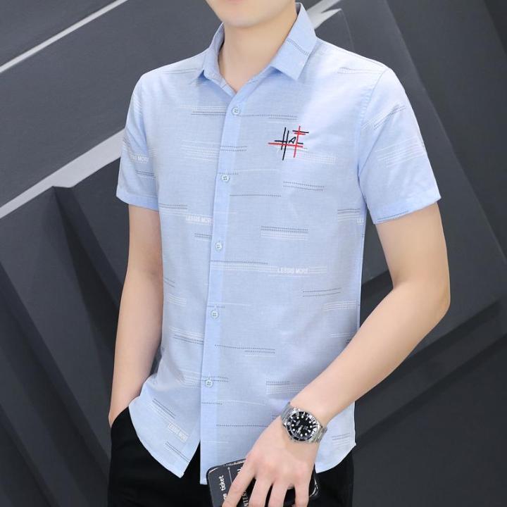 Non-iron Slim Fit Kemeja Lelaki short Sleeve Shirt Men Casual Shirt