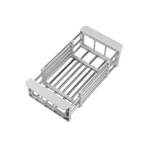 QUA Adjustable Dish Drying Rack Stainless Steel Multipurpose Dish Organizer Functional Handle Dish Washing Shelf Kitchen Sink