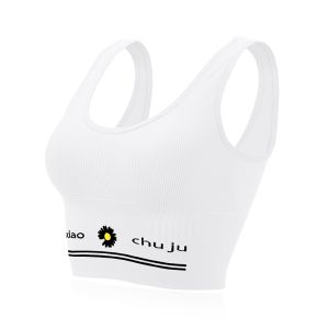 QSBRA532 Bra Tanpa Kawat Pakaian Dalam Wanita Polos Motif Bunga Tali Tanktop Crop Bra Olahraga Sportbra Gym