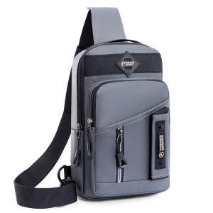 ARCTIC HUNTER กระเป๋าผู้ชาย กระเป๋าคาดอกผช กระเป๋าคาดอกผู้ชาย ผู้ชายใหม่กระเป๋าสะพายไหล่กระเป๋าคาดหน้าอกผู้ชายกระเป๋าสะพายข้างฉบับภาษาเกาหลีวัสดุ Pu กันน้ำเบามากทนทานต่อการสึกหรอ