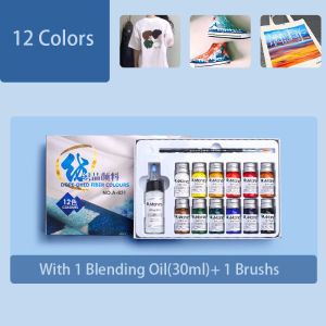 Marie’s 12/18/24/36 Colors Dope-Dyed Fiber Permanent Fabric Paint Set Textile Acrylic Paints for Clothes Canvas Waterproof Pigment Painting Art Supplies