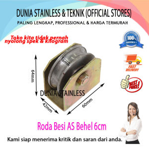 Roda Besi AS 6CM Behel (U) Untuk roda pintu dan pagar besi behel