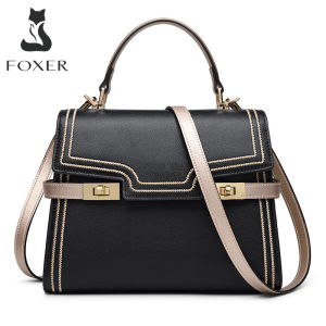 FOXER Women Cow Leather Cross body Bag Fashion Shoulder Bags Messenger Bag Female Luxury Purse Stylish Lady Handbag