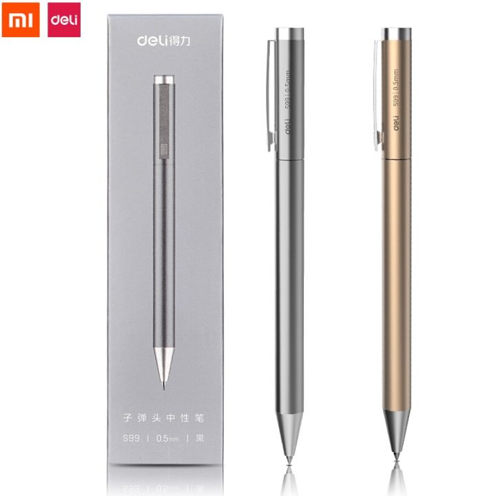 Xiaomi Deli Metal Sign Pen Ballpen Signing Pen 0.5MM Gel PREMEC Smooth ...