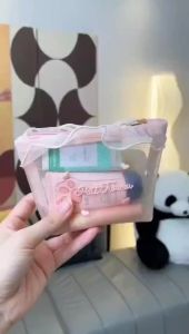 【Ship in 24H】Embroidered Lace Portable Cosmetic Bag Korean INS Style Girl Portable Cosmetic Bag Cute Storage Bag Cosmetic Storage Bag