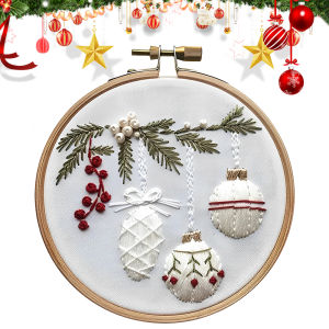 Christmas Embroidery Beginner Kit Cross Stitch Starter for Adults