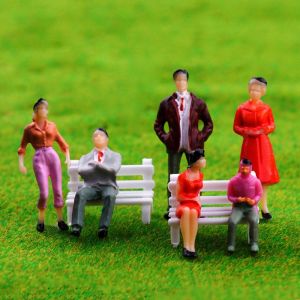 YYLINGX 10pcs Mixed Color Model Building People Figures 1:87 Scale Different Poses Simulation Doll High Quality Train Scenery Passengers Stand/Sit People Model