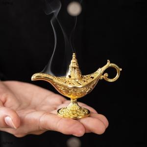 [COD] dgheg Hollow Legend Aladdin Magic Genie Lamps Incense Burners Retro Wishing Oil Lamp Home Decor Gift