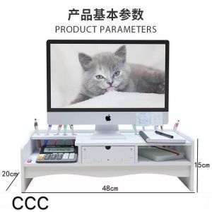 Storage Box Large-capacity Home Office Desktop Storage Drawer Type Shelf Wooden Monitor Stand Riser