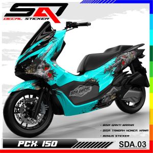 Decal Sticker Custom Full Body PCX 150 - Dekal Stiker Variasi Motor PCX 150 Premium Racing SDA.03