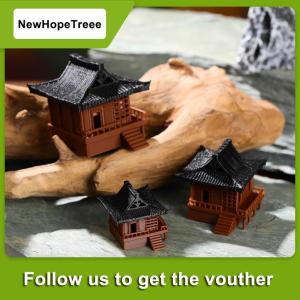 NewHopeTreee ตกแต่งศาลารูปปั้นเจดีย์กลางแจ้งตกแต่งตู้ปลาสวนเซนประดับสวนบอนไซ